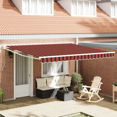 vidaXL Tenda Retrattile Manuale Arancione e Marrone 350x250 cm