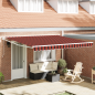 vidaXL Tenda Retrattile Manuale con LED Arancione e Marrone 350x250 cm