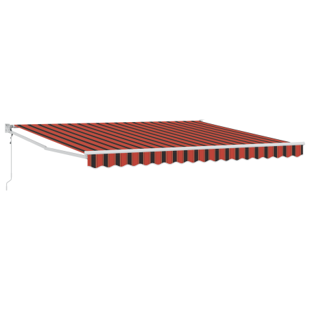 vidaXL Tenda Retrattile Manuale con LED Arancione e Marrone 350x250 cm