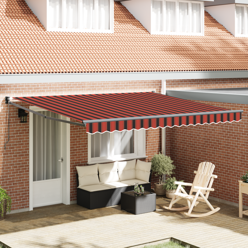 vidaXL Tenda Retrattile Automatica Arancione e Marrone 350x250 cm vidaXL Tenda Retrattile Automatica Arancione e Marrone 350x250 cm