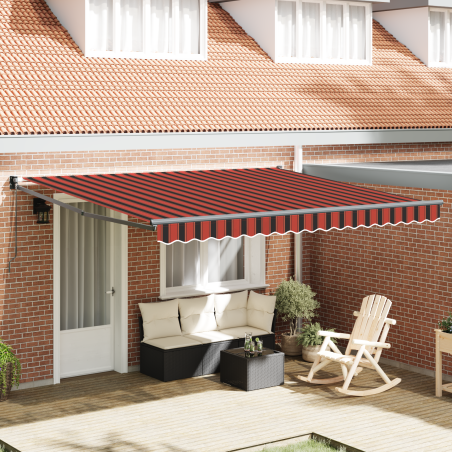 vidaXL Tenda Retrattile Automatica Arancione e Marrone 350x250 cm