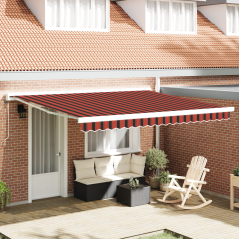 vidaXL Tenda da sole manuale retrattile , Arancione e Marrone, 350 x 250 cm