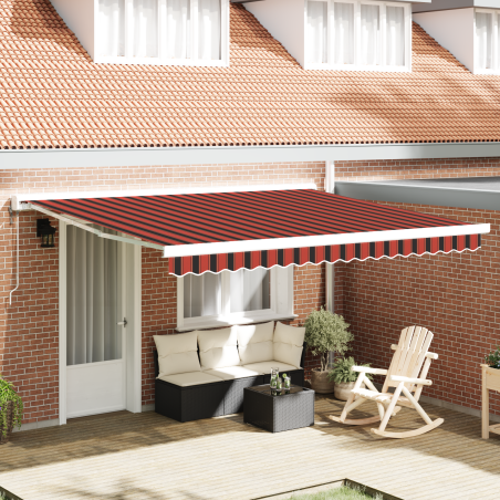vidaXL Tenda da sole manuale retrattile , Arancione e Marrone, 350 x 250 cm