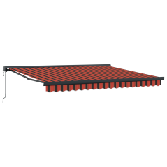 vidaXL Tenda Retrattile Manuale con LED Arancione e Marrone 350x250 cm