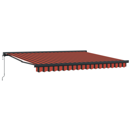 vidaXL Tenda Retrattile Manuale con LED Arancione e Marrone 350x250 cm