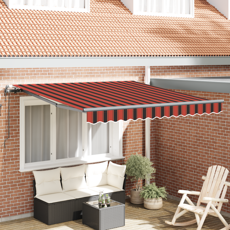 vidaXL Tenda Retrattile Automatica Arancione e Marrone 350x250 cm vidaXL Tenda Retrattile Automatica Arancione e Marrone 350x250 cm