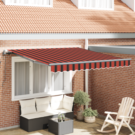 vidaXL Tenda Retrattile Automatica Arancione e Marrone 350x250 cm