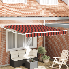 vidaXL Tenda retrattile manuale arancione e marrone 350x250 cm