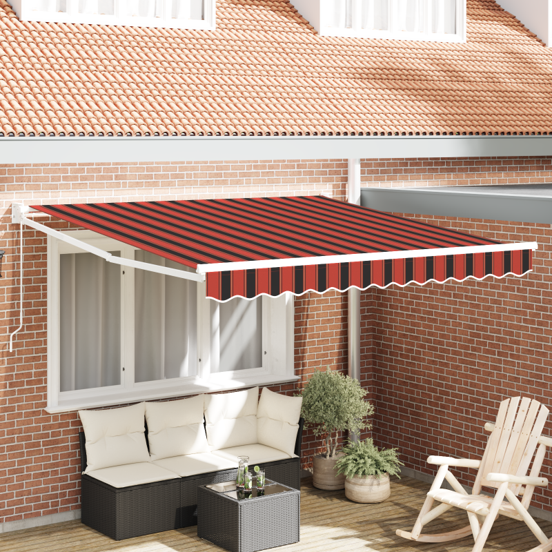 vidaXL Tenda retrattile manuale arancione e marrone 350x250 cm vidaXL Tenda retrattile manuale arancione e marrone 350x250 cm