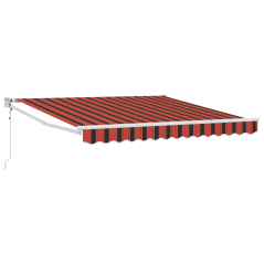 vidaXL Tenda Retrattile Automatica Arancione e Marrone 350x250 cm