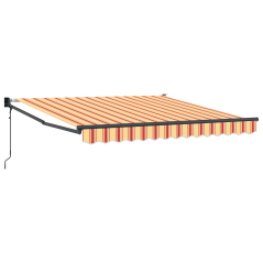vidaXL Ombrellone Retrattile Giallo e Arancione 350x250 cm