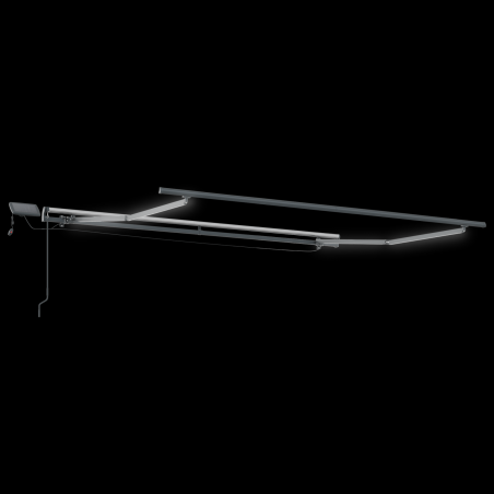 vidaXL Tenda Retrattile Manuale con LED a Strisce Rosse e Bianche 350x250 cm