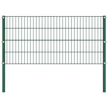 Pannello di Recinzione con Pali in Ferro 10,2x0,8 m m Verde