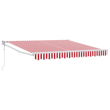 vidaXL Tenda retrattile automatica Striscia Rossa e Bianca 350x250 cm