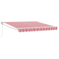 vidaXL Tenda retrattile automatica Striscia Rossa e Bianca 350x250 cm vidaXL Tenda retrattile automatica Striscia Rossa e Bianca 350x250 cm