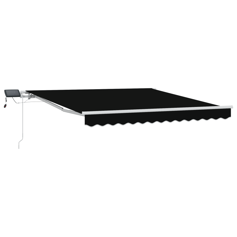 vidaXL Tenda Retrattile Manuale con LED Nera 350x250 cm vidaXL Tenda Retrattile Manuale con LED Nera 350x250 cm