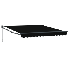 Tenda Retrattile Manuale Nera 350x250 cm vidaXL