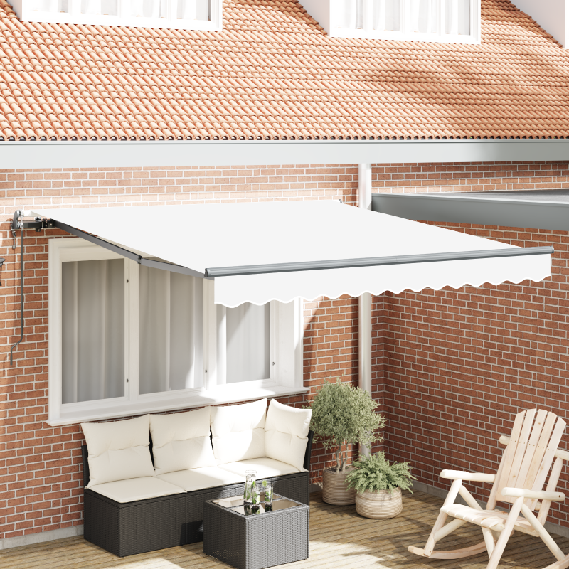 vidaXL Tenda Retrattile Automatica Bianca 350x250 cm