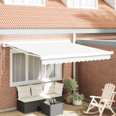 Tenda Retrattile Automatica Bianca 350x250 cm di vidaXL