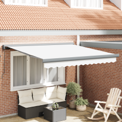 Tendone Retrattile Manuale vidaXL Bianco 350x250 cm