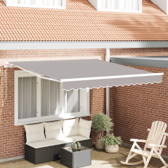 Tenda Retrattile Manuale vidaXL Grigio Chiaro 350x250 cm