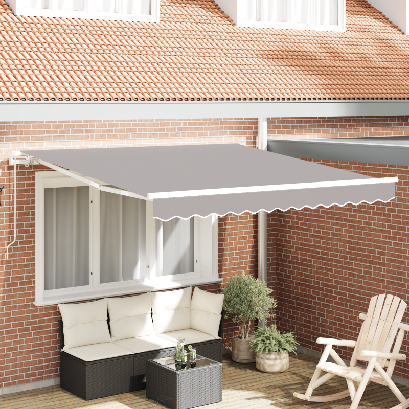 Tenda Retrattile Manuale vidaXL Grigio Chiaro 350x250 cm Tenda Retrattile Manuale vidaXL Grigio Chiaro 350x250 cm