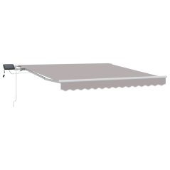 vidaXL Tenda retrattile manuale con luce LED grigio chiaro 350x250 cm