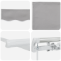 Tenda Retrattile Manuale vidaXL Grigio Chiaro 350x250 cm Tenda Retrattile Manuale vidaXL Grigio Chiaro 350x250 cm