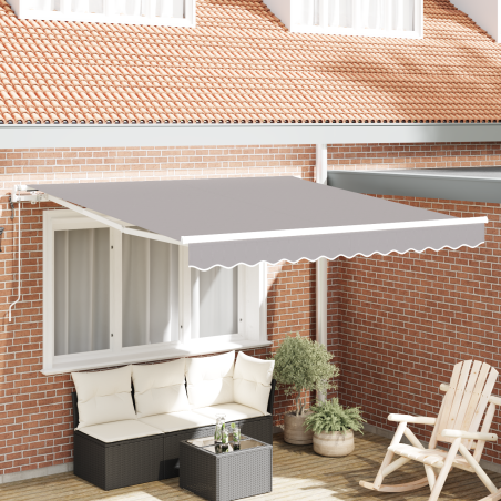 Tenda Retrattile Automatica vidaXL Grigio Chiaro 350x250 cm