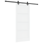 Porta Scorrevole vidaXL con Set di Ferramenta Bianca 86x198.5 cm in Legno di Pino Massello Porta Scorrevole vidaXL con Set di Ferramenta Bianca 86x198.5 cm in Legno di Pino Massello