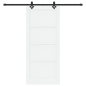 Porta Scorrevole vidaXL con Set di Ferramenta Bianca 86x198.5 cm in Legno di Pino Massello Porta Scorrevole vidaXL con Set di Ferramenta Bianca 86x198.5 cm in Legno di Pino Massello