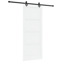 vidaXL Porta Scorrevole con Set di Accessori Bianca 86x211 cm Legno Massello Pino
