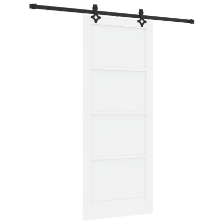 vidaXL Porta Scorrevole con Set di Accessori Bianca 86x211 cm Legno Massello Pino