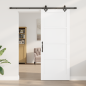 vidaXL Porta Scorrevole con Set di Accessori Bianca 86x211 cm Legno Massello Pino vidaXL Porta Scorrevole con Set di Accessori Bianca 86x211 cm Legno Massello Pino