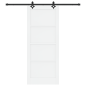 vidaXL Porta Scorrevole con Set di Accessori Bianca 86x211 cm Legno Massello Pino vidaXL Porta Scorrevole con Set di Accessori Bianca 86x211 cm Legno Massello Pino
