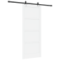 vidaXL Porta Scorrevole con Set di Accessori Bianca 86x211 cm Legno Massello Pino vidaXL Porta Scorrevole con Set di Accessori Bianca 86x211 cm Legno Massello Pino