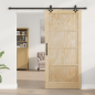 Porta Scorrevole vidaXL con Set di Ferramenta 93x202 cm Legno Solido di Pino Porta Scorrevole vidaXL con Set di Ferramenta 93x202 cm Legno Solido di Pino