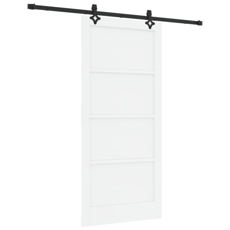 Porta Scorrevole vidaXL con Set di Hardware Bianca 93x202 cm Legno Massello Pino