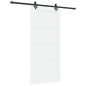 Porta Scorrevole vidaXL con Set di Hardware Bianca 93x202 cm Legno Massello Pino Porta Scorrevole vidaXL con Set di Hardware Bianca 93x202 cm Legno Massello Pino
