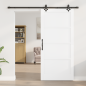 Porta Scorrevole vidaXL con Set di Hardware Bianca 93x202 cm Legno Massello Pino Porta Scorrevole vidaXL con Set di Hardware Bianca 93x202 cm Legno Massello Pino