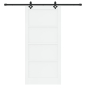 Porta Scorrevole vidaXL con Set di Hardware Bianca 93x202 cm Legno Massello Pino Porta Scorrevole vidaXL con Set di Hardware Bianca 93x202 cm Legno Massello Pino