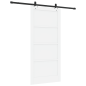 Porta Scorrevole vidaXL con Set di Hardware Bianca 93x202 cm Legno Massello Pino Porta Scorrevole vidaXL con Set di Hardware Bianca 93x202 cm Legno Massello Pino