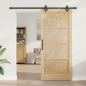 Porta Scorrevole vidaXL con Set di Accessori 93x211 cm Legno Massello di Pino