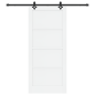 Porta Scorrevole vidaXL con Set di Ferramenta Bianca 93x211 cm in Legno di Pino Massello