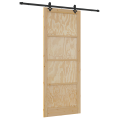 Porta Scorrevole vidaXL con Set Hardware 93x232 cm Legno Massello di Pino