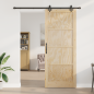 Porta Scorrevole vidaXL con Set Hardware 93x232 cm Legno Massello di Pino Porta Scorrevole vidaXL con Set Hardware 93x232 cm Legno Massello di Pino
