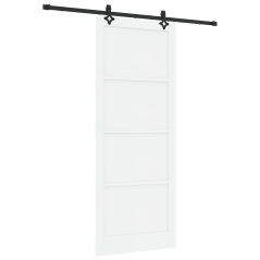 Porta scorrevole vidaXL con set di ferramenta Bianca 93x232 cm Legno massello di pino