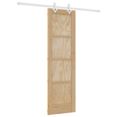 Porta Scorrevole vidaXL con Set di Accessori 61x198.5 cm Legno Massello di Pino