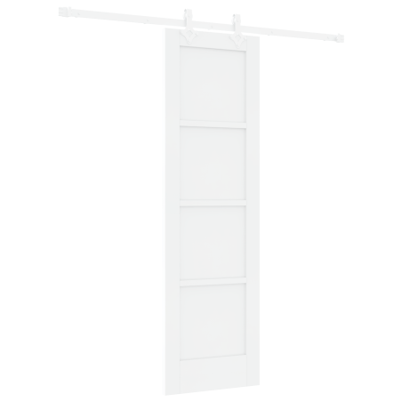 Porta Scorrevole vidaXL con Set di Accessori Bianca 61x198.5 cm Legno Massello Pino