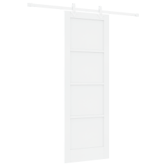Porta Scorrevole vidaXL con Set di Accessori Bianca 73,5 x 211 cm Legno Massello di Pino
